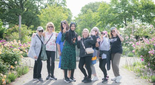 A group of local women enjoying their walk together.