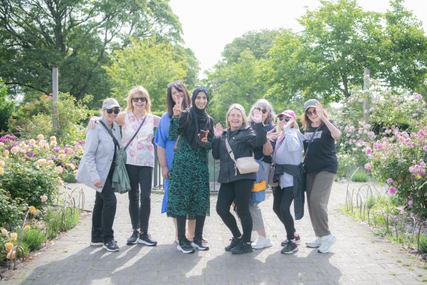 A group of local women enjoying their walk together.