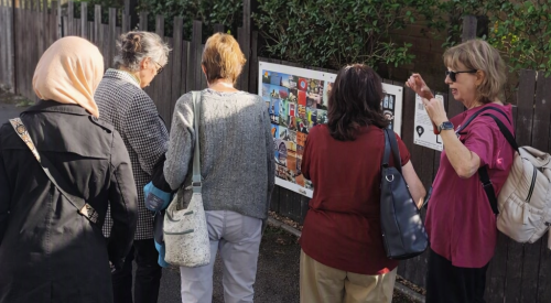 Local people walking